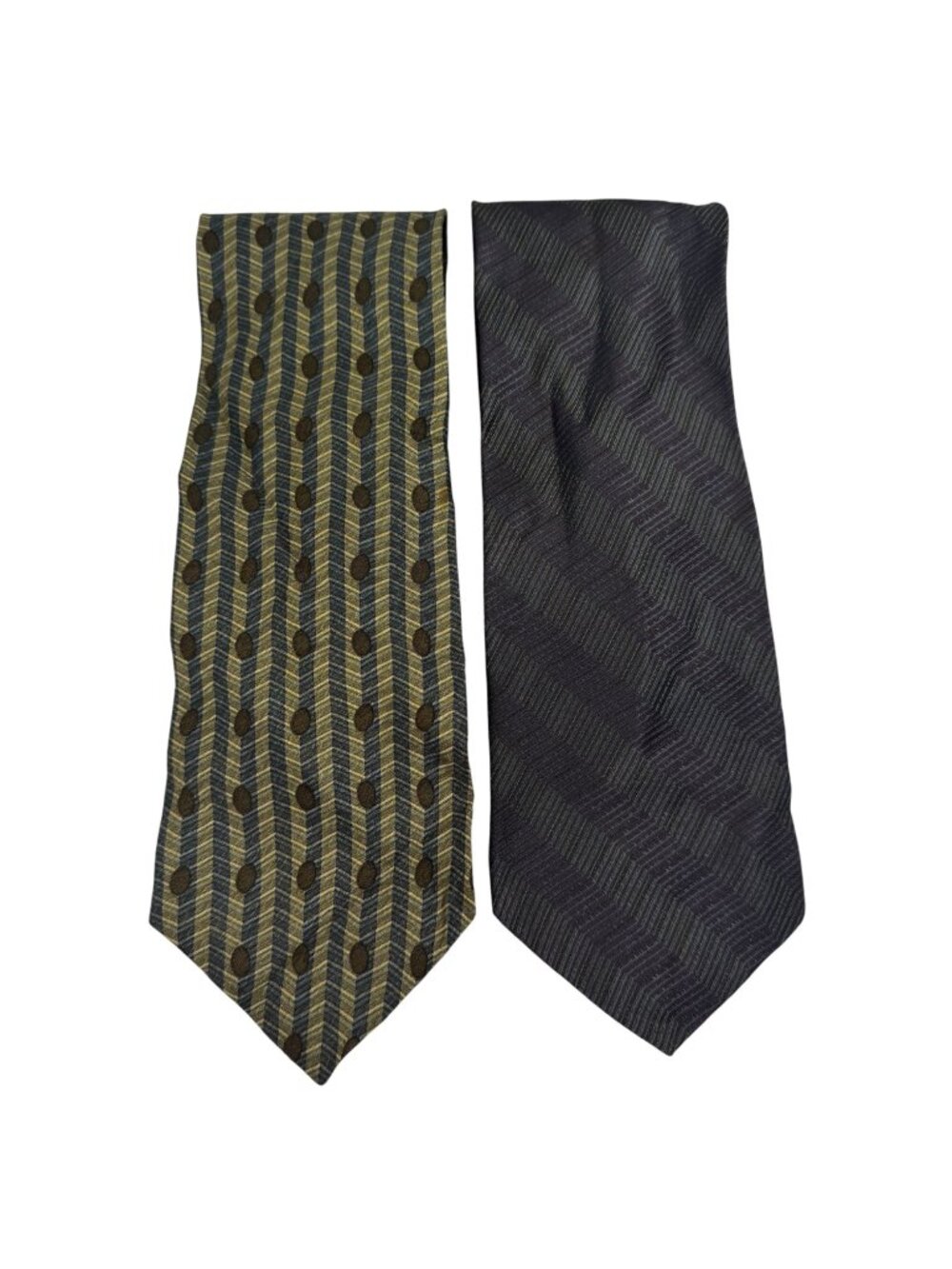CK Calvin Klein 100% Silk Neck Ties Lot of 2 Business Office Classic Striped EUC